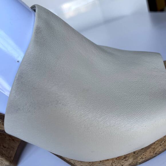 Women's Vince Wyatt-E Flax Leather Open Toe Cork Heel Slip-On Wedge Sandals 6M - Picture 12 of 14